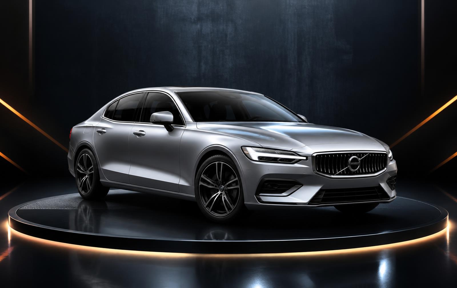 Showroom platformunda modern bir otomobil